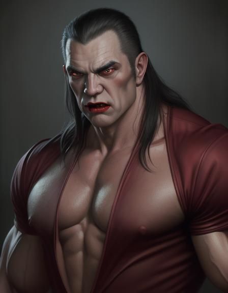 vampire muscular muscle man,8k resolution concept art portre...