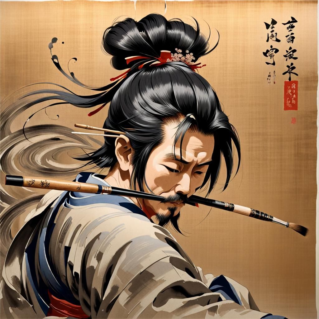 Japanese Scroll Painting: Zen Calligraphy in 32k