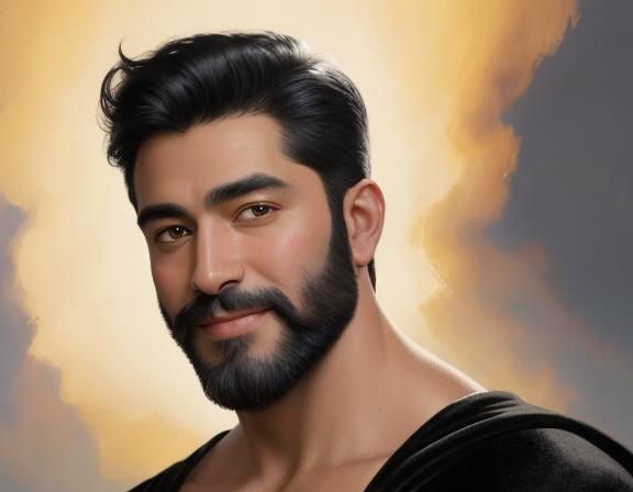 Joyful Black Man in Velvet Cape: Impressionist Portrait