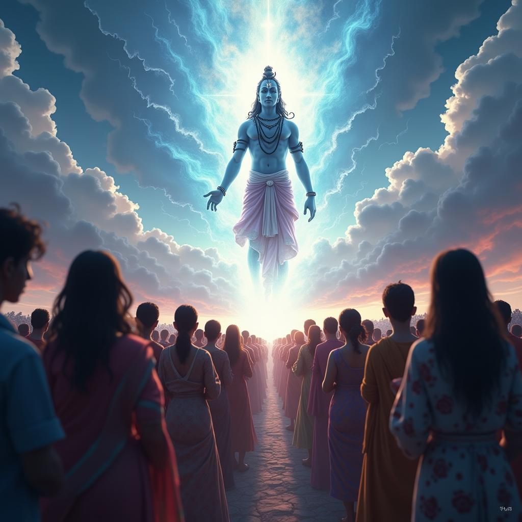 Divine Vision: Shiva Manifests in Anime Art