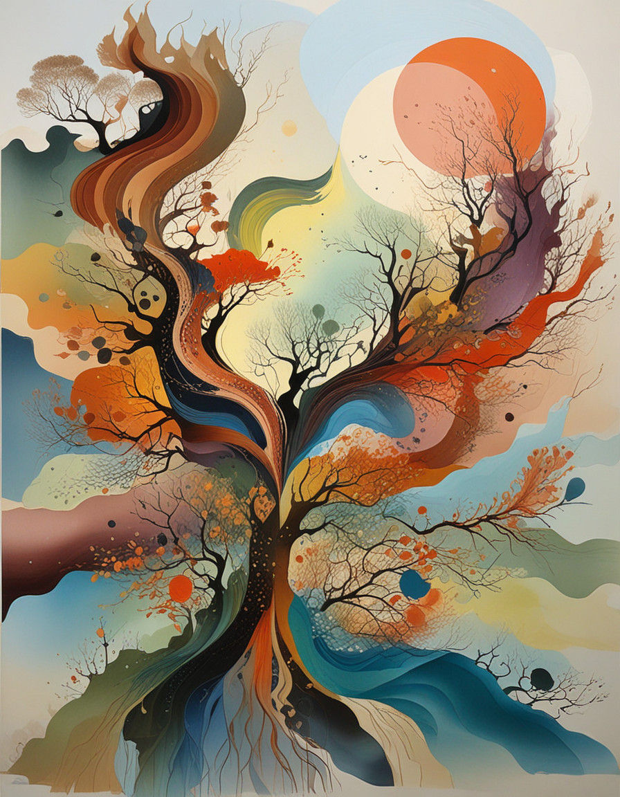 Enchanted Morning Landscape with Layered Composition