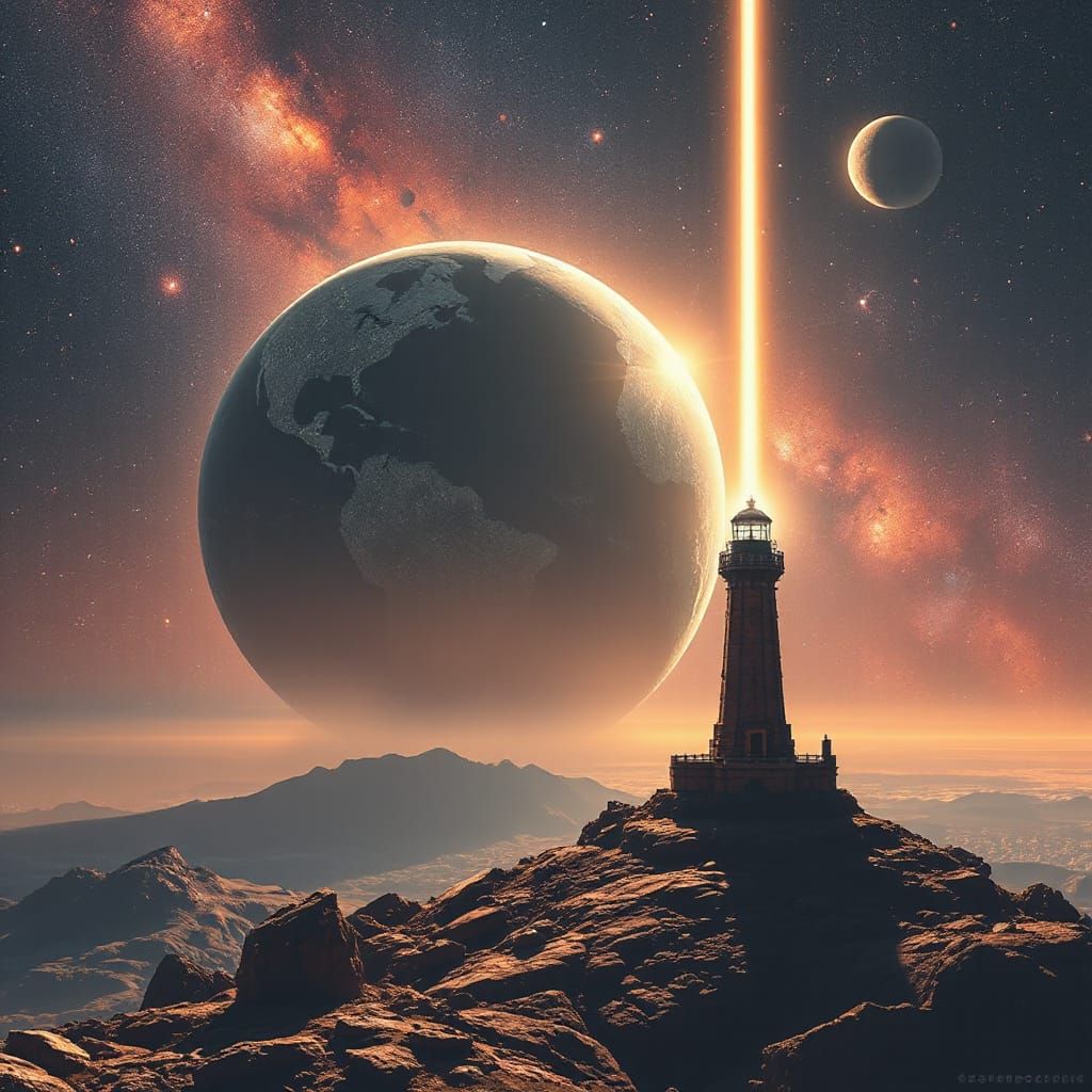 Planet-Sized Lighthouse at Asteroid Belt Edge