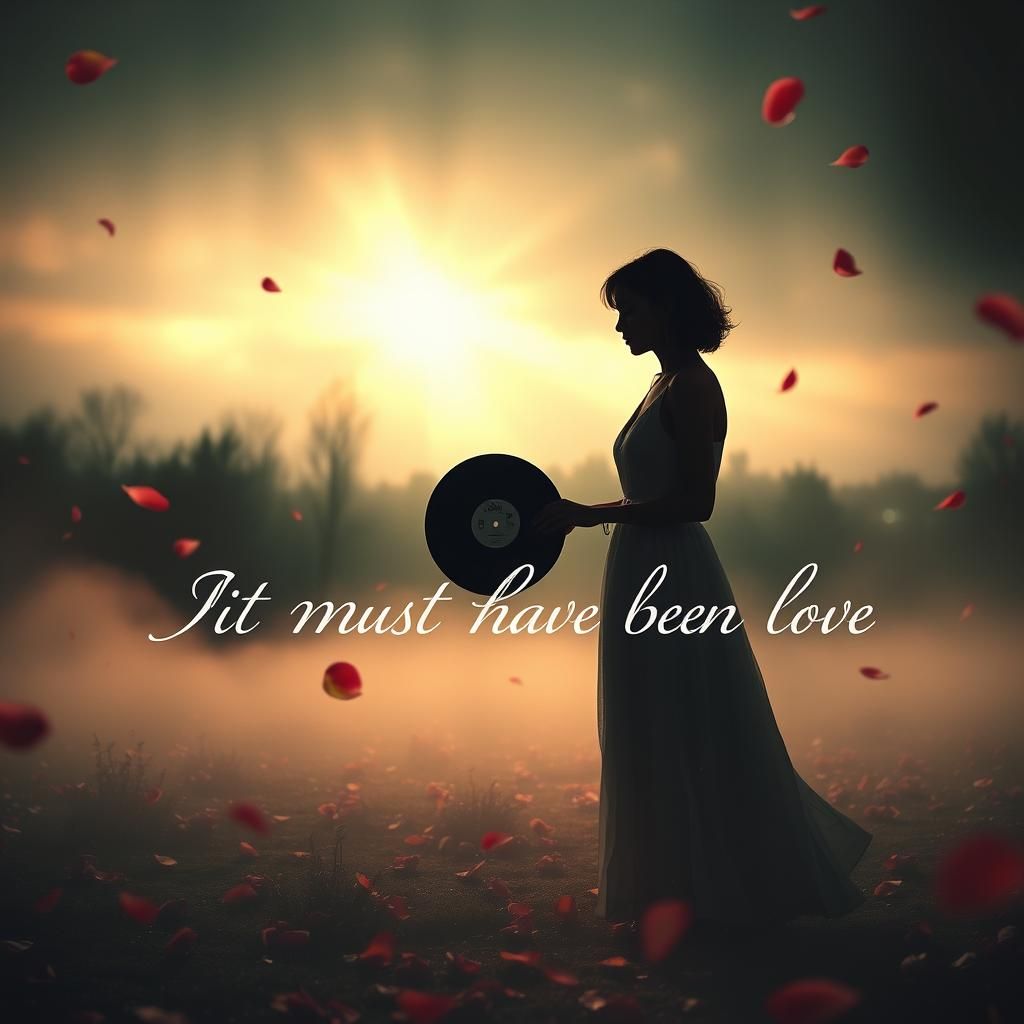 Nostalgic Figure with Roxette Song in Dreamy Landscape