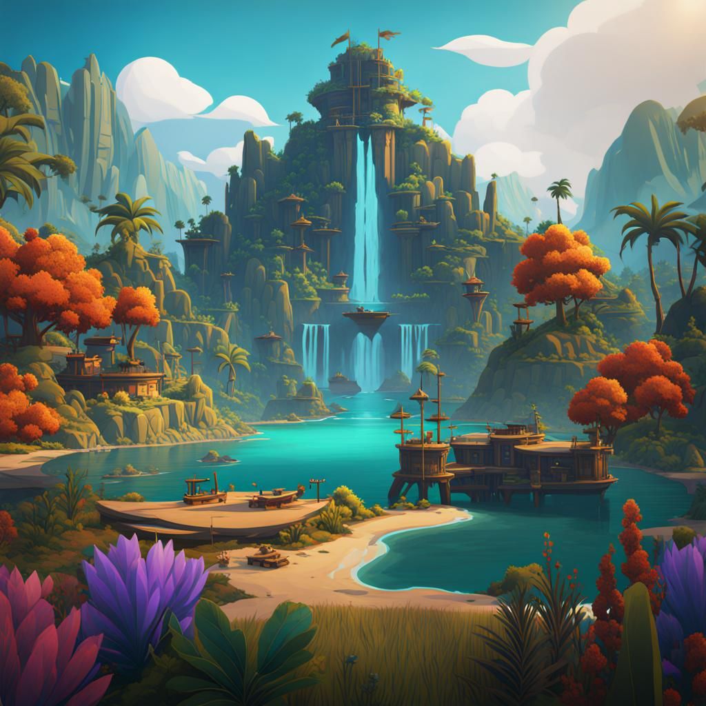 Detailed Matte Painting of Total Drama Island