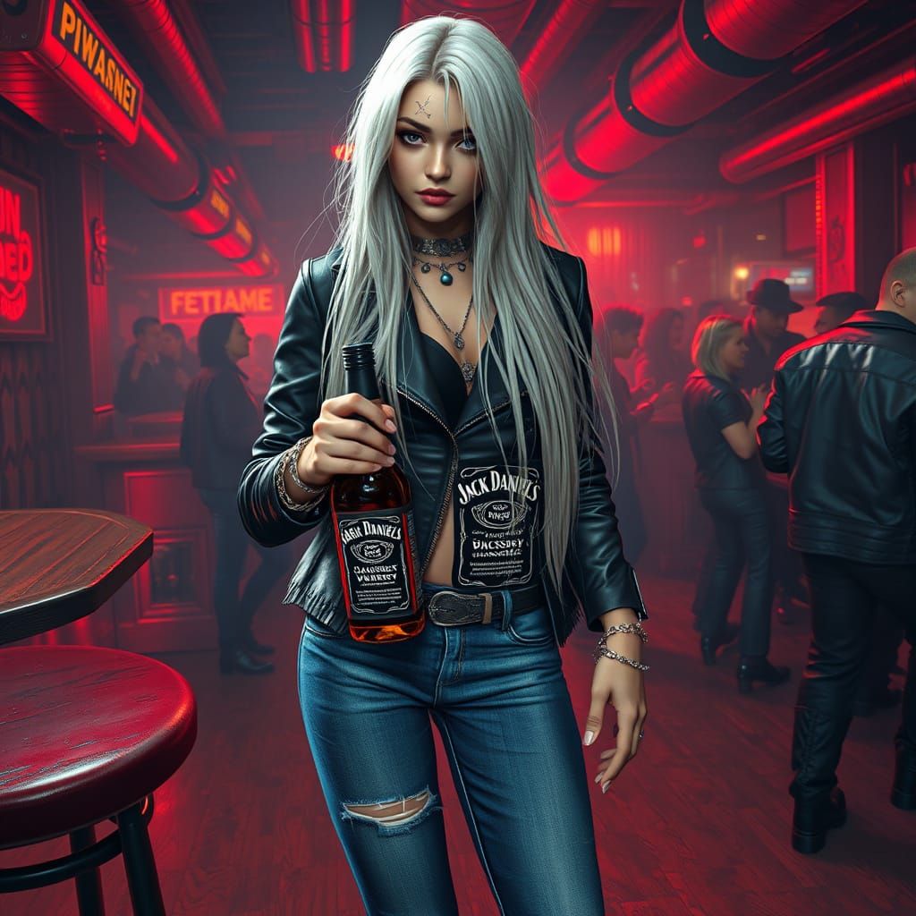 Gothic Rebel in Dark Futurist Style