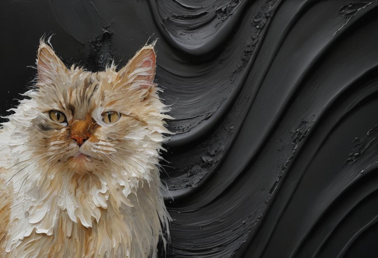 A breathtaking tactile texture impasto painting of an ugly b...