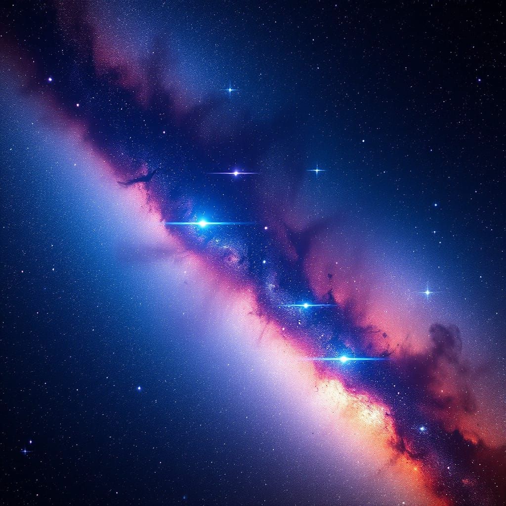 Glowing Milky Way Galaxy in Vibrant, Detailed Matte Painting