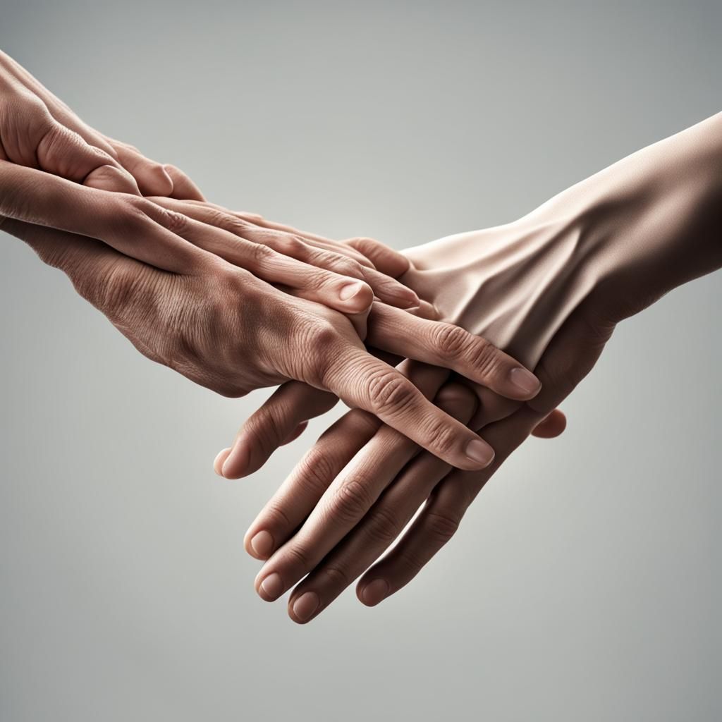 Realistic Photograph of Two Human Hands