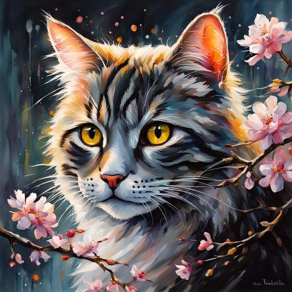Whiskers in Bloom: Serenity with every stare