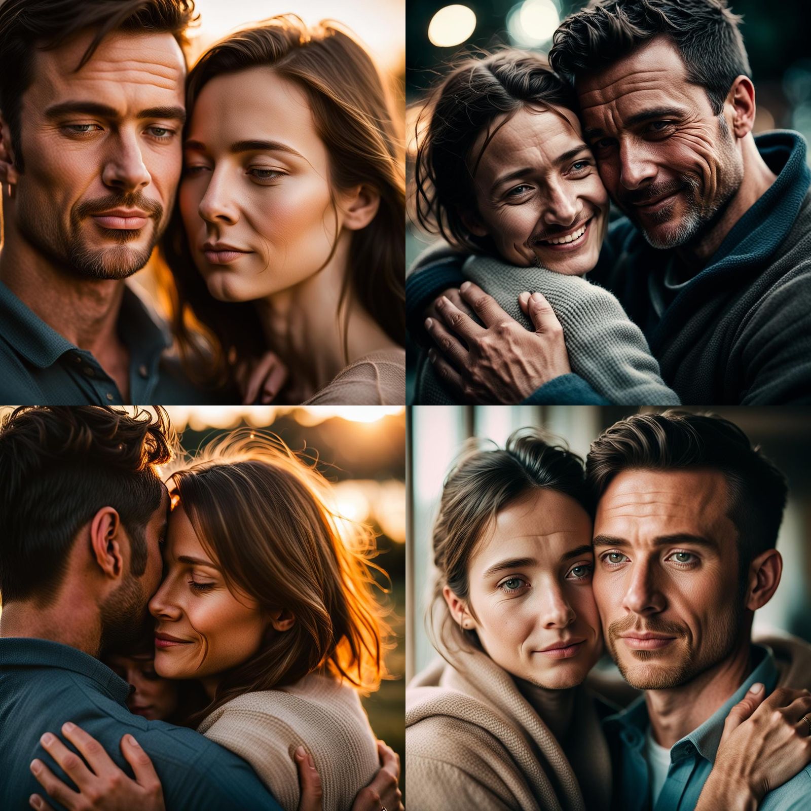 Intimate Portrait of Couple Embracing