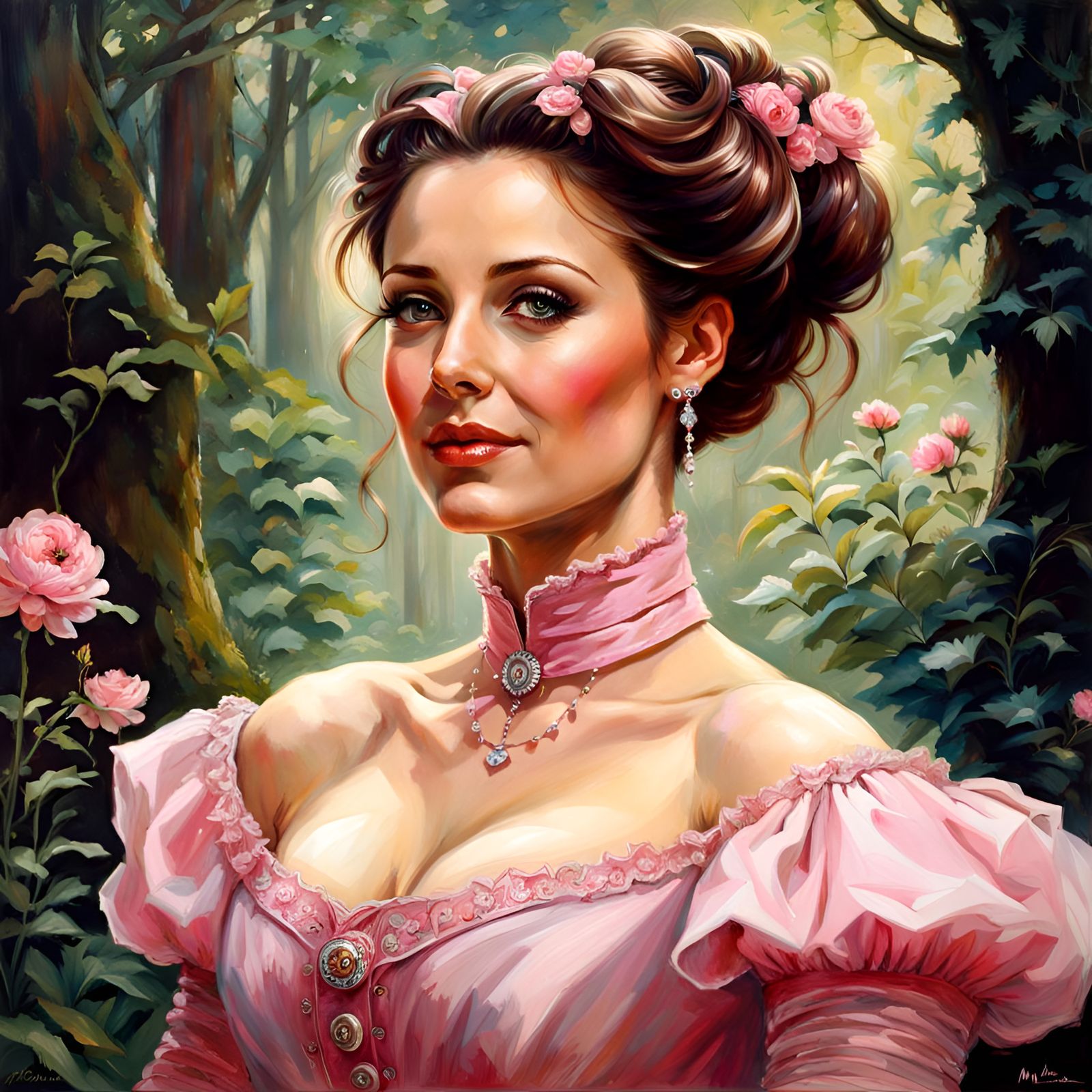 Victorian Woman in Mystic Garden Portrait