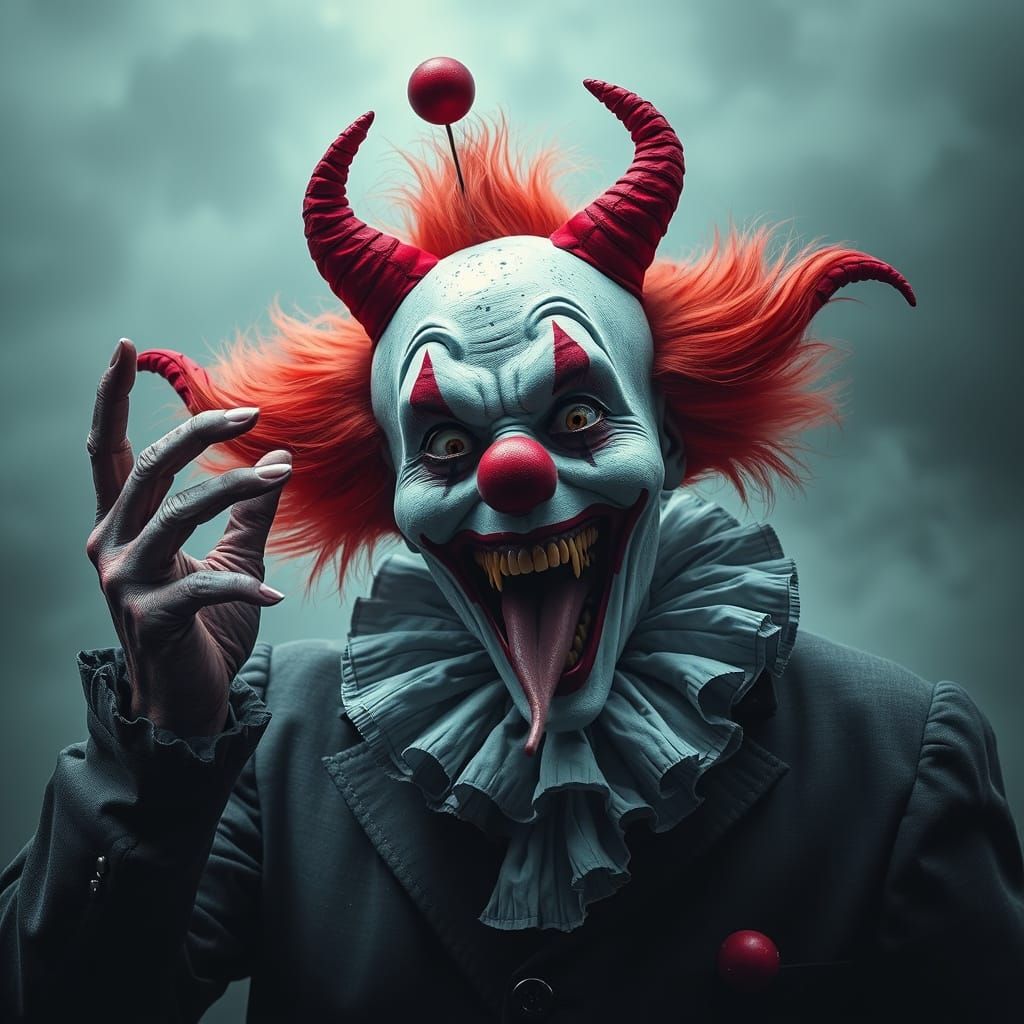 Apocalyptic Horror Clown in a Chaotic Style