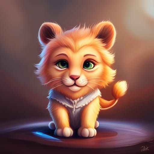 Lion Cubs Around MacBook: Whimsical Digital Art