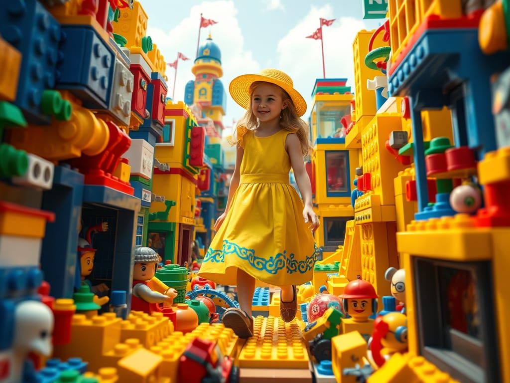 Alice's Lego Adventure: A Whimsical Dreamscape