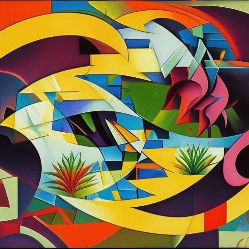 Cubist Galaxy Reflected in Tropical Waters