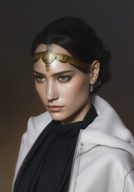 Arke: Greek Goddess Portrait in Hyperdetailed Style