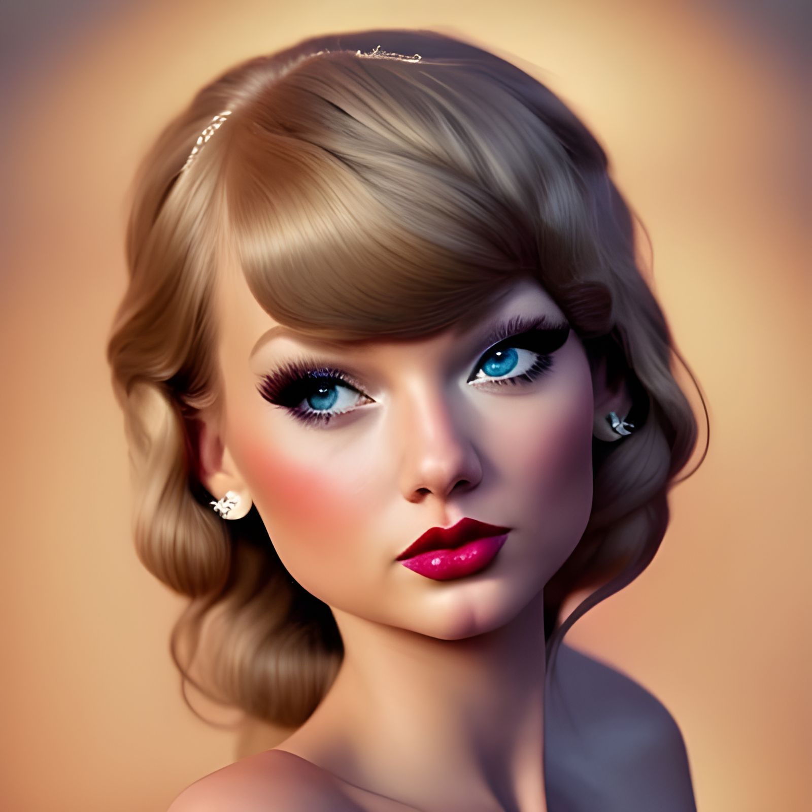 Taylor Swift Portrait in Digital 3D Art Style