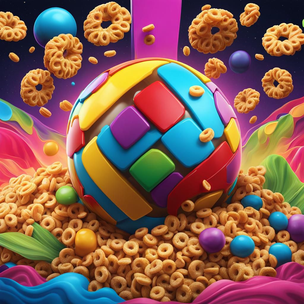 Cereal Box Design in Geometric Bauhaus Style