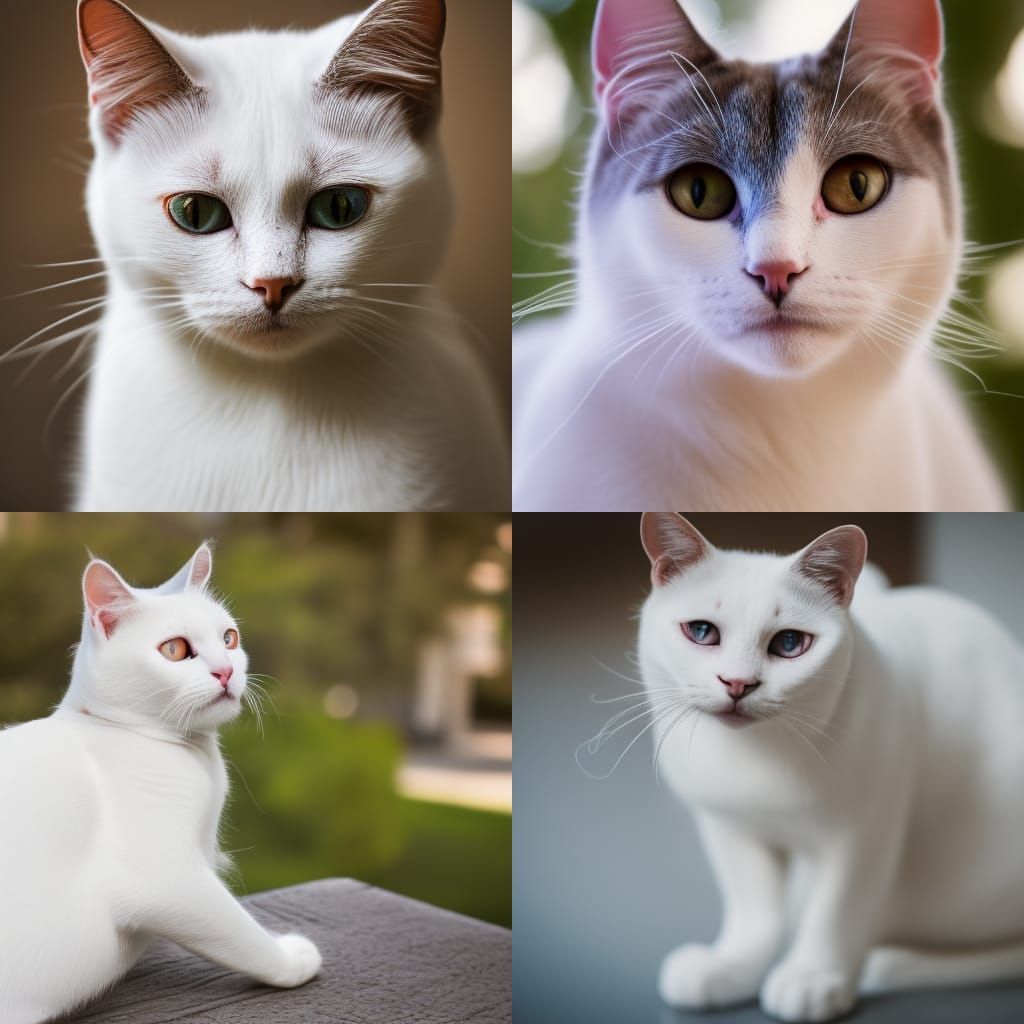 Elegant White Cat in Natural Light Photography