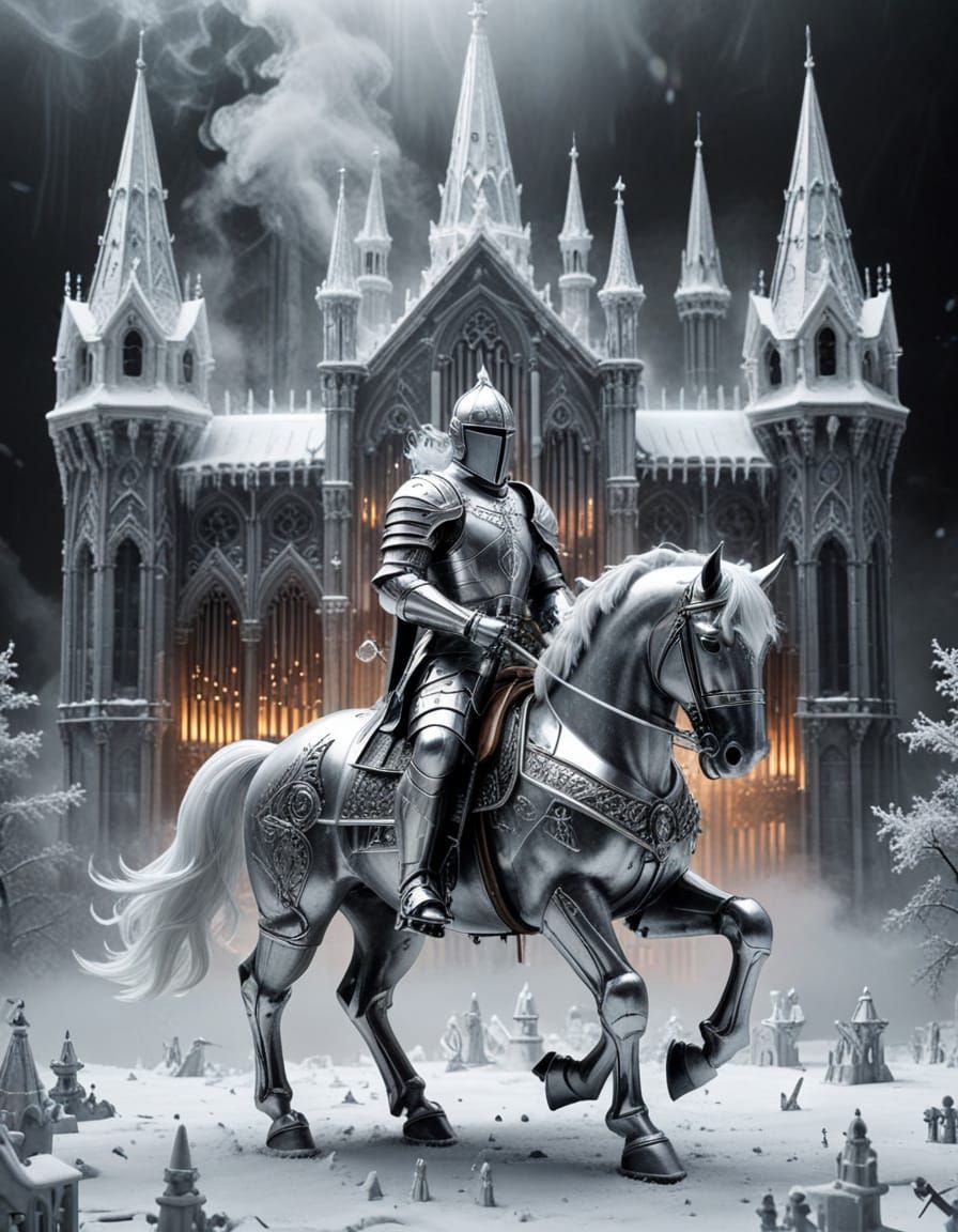 Epic Winter Knight Defends King on Snow-Covered Battlefield ...