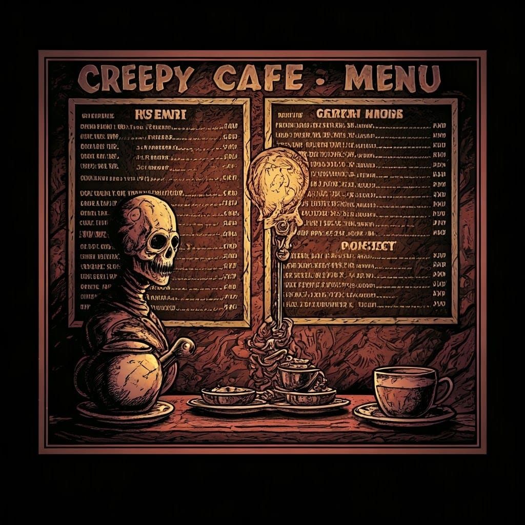 Creepy cafe menu,