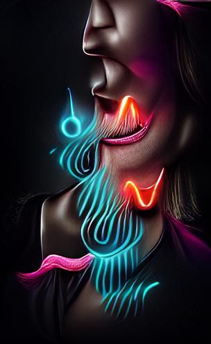 Visualizing Sound: Waves Emanating from a Mouth