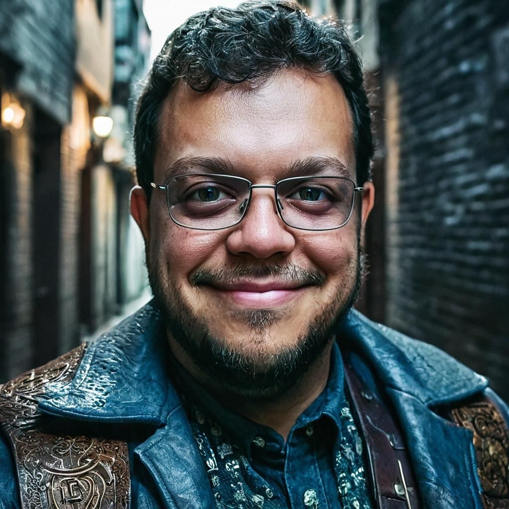 Mystical Western Portrait in Moonlit Alley