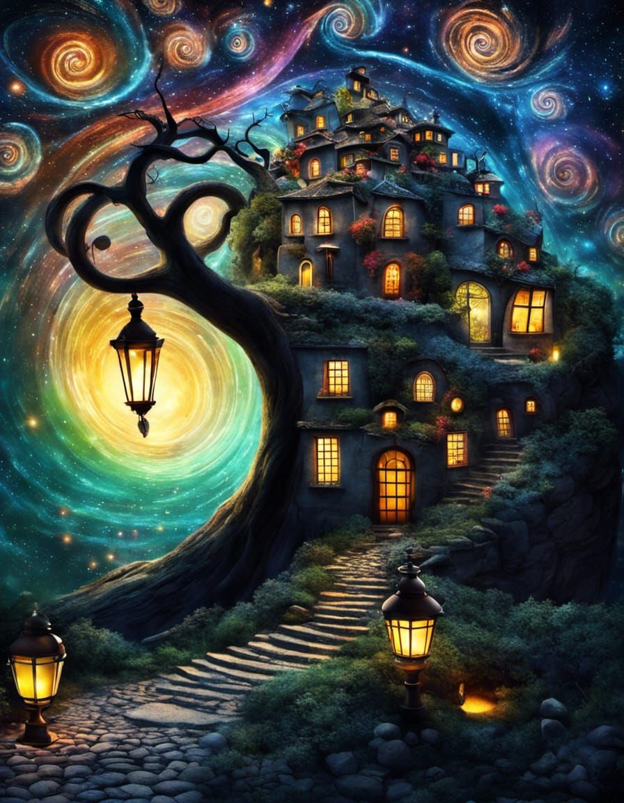 Surreal Glowing Spiral Portal by Alexander Jansson