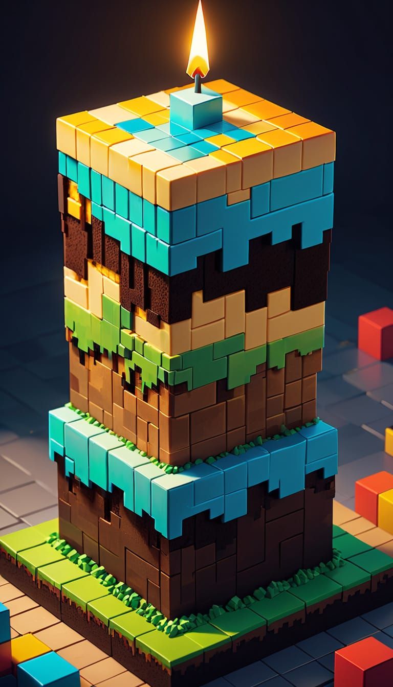 Minecraft Block Cake Reveals City: Voxel Art