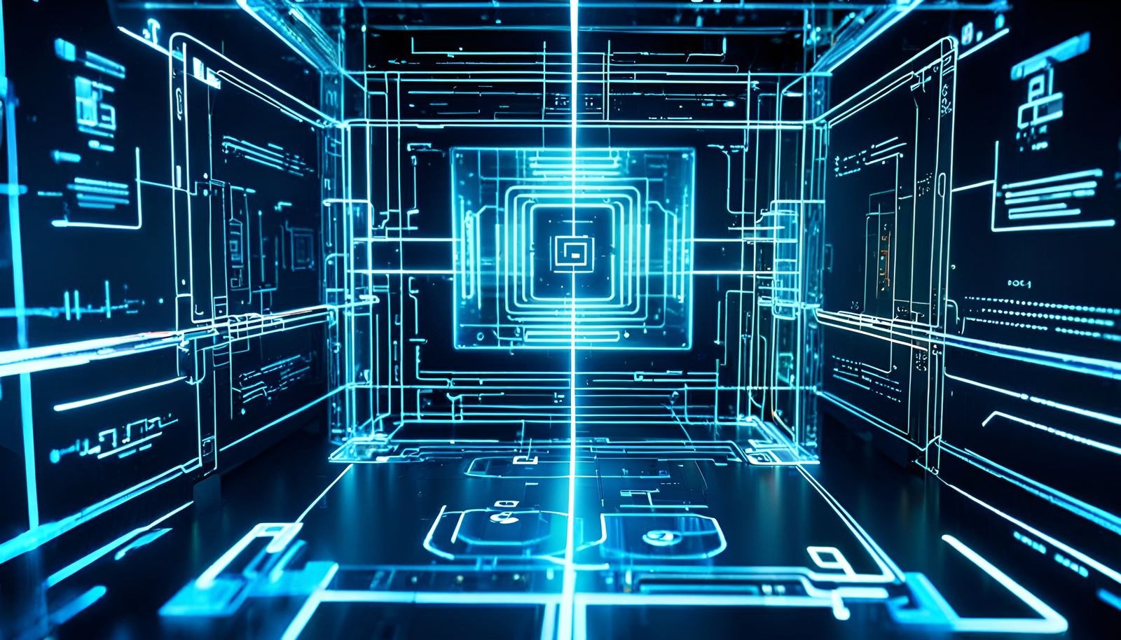 Sophisticated Sci-Fi Holographic Interface in 3D