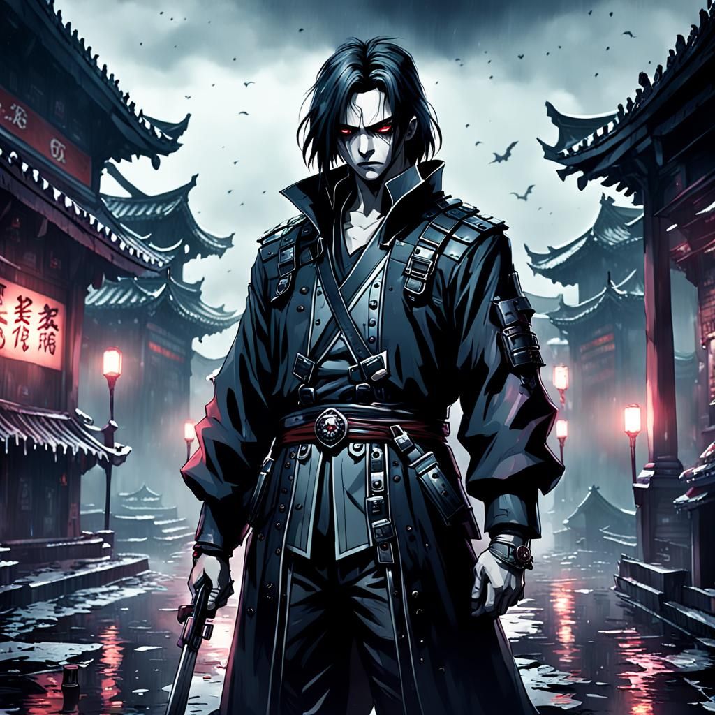 Gloomy Villain Killer in Hyper-Detailed 8k Resolution