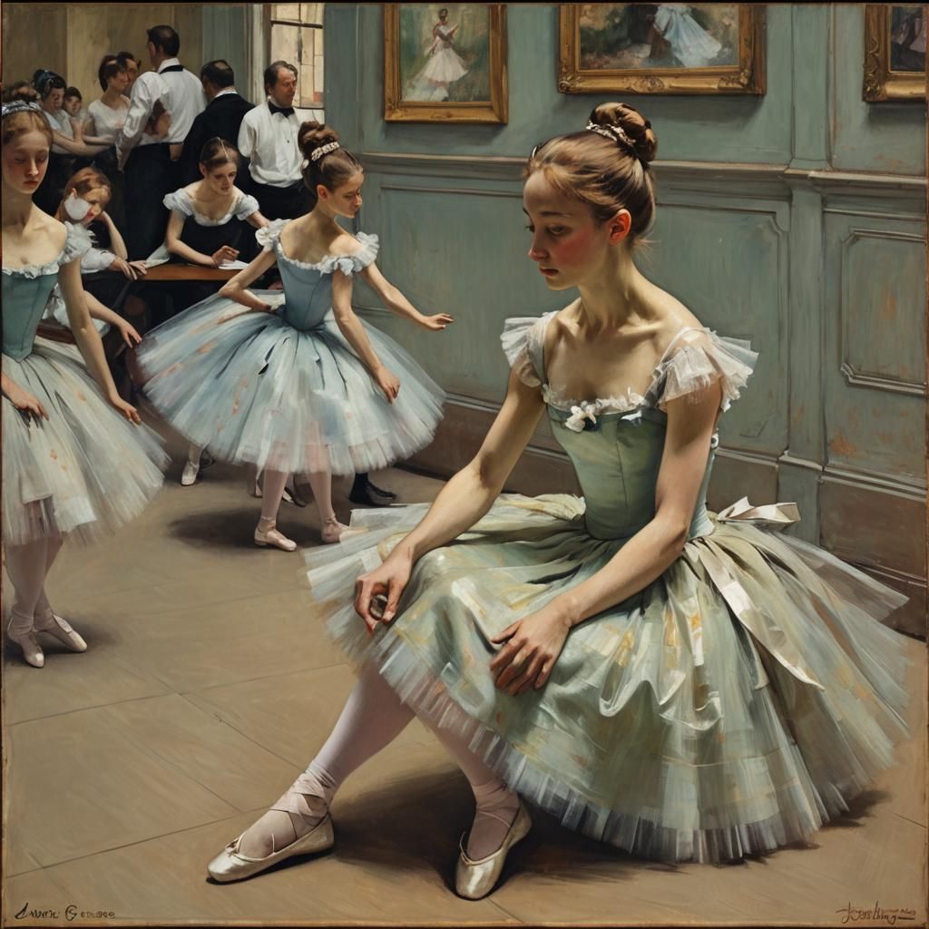 Ballerina in Oil Painting Style