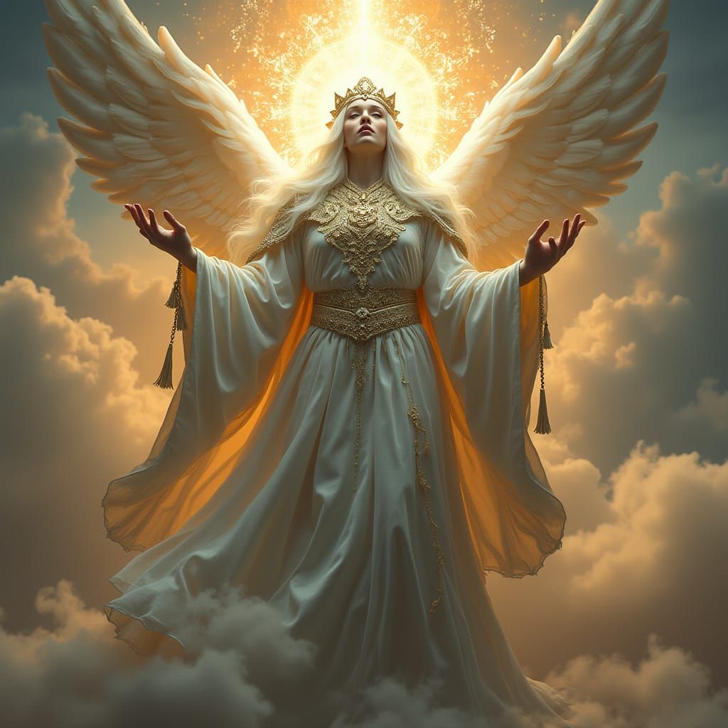 Majestic Deity in Heavenly Realm: Digital Art