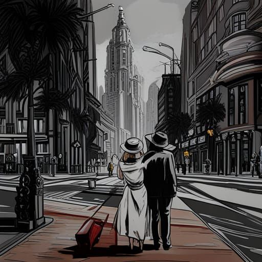 Las Ramblas: Art Deco Film Noir in Post-Impressionism