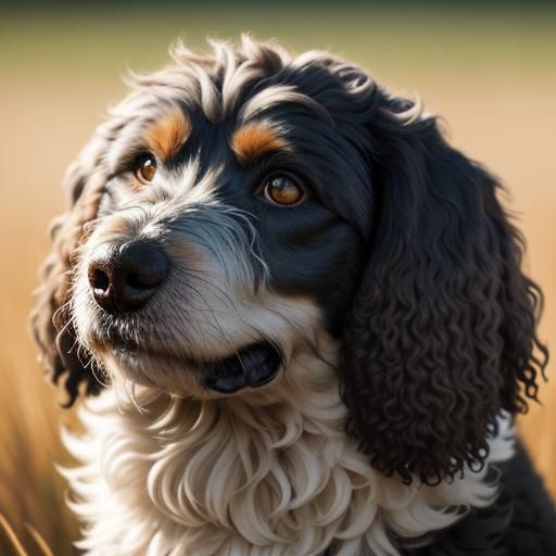 Spanish Water Dog Portrait in Golden Light