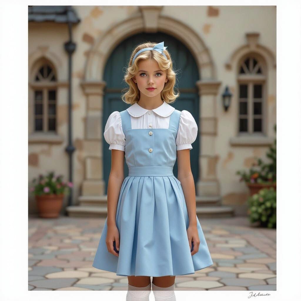 Cinderella in School Uniform: Photorealistic Fairytale Portr...