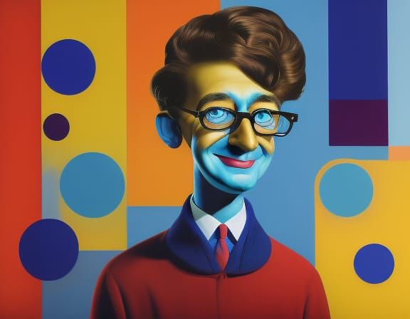 Comical Caricature Portrait of University Student