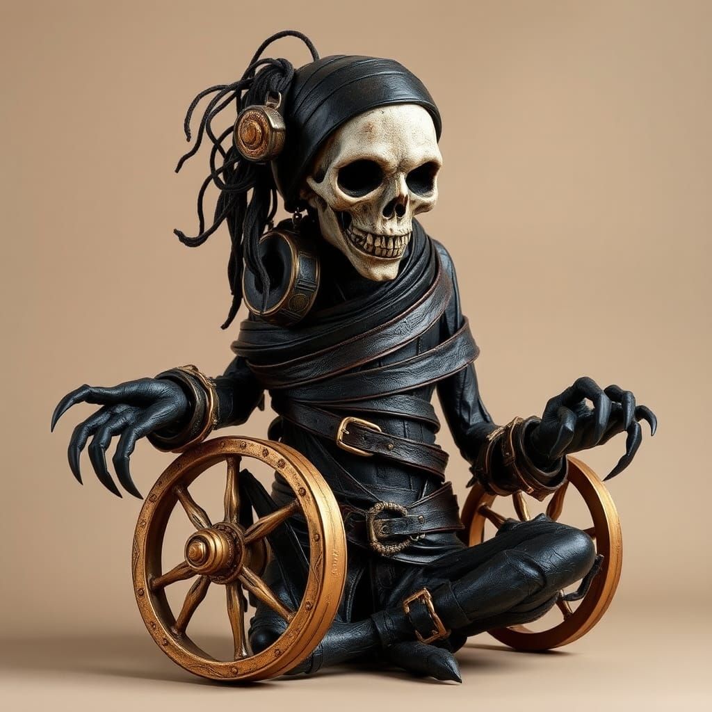 Art Deco Gypsy Sculpture in Metaphysical Folk Art Style