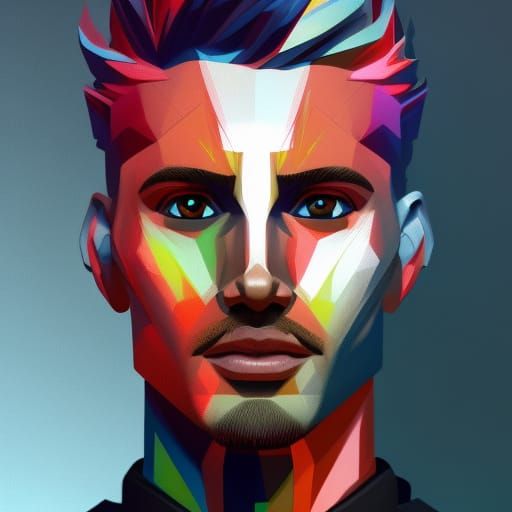 Detailed Portrait of a Man in Art Nouveau Style