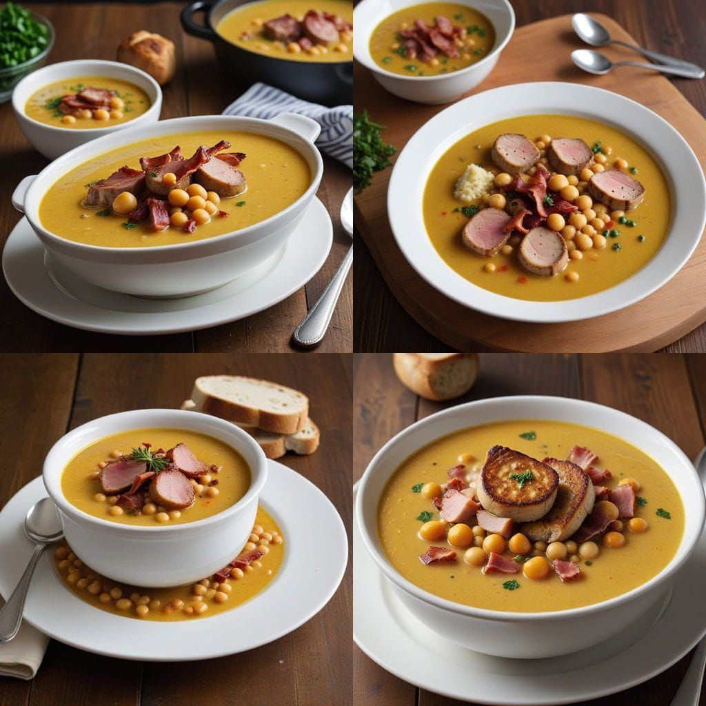 Hearty Yellow Pea Soup with Bacon