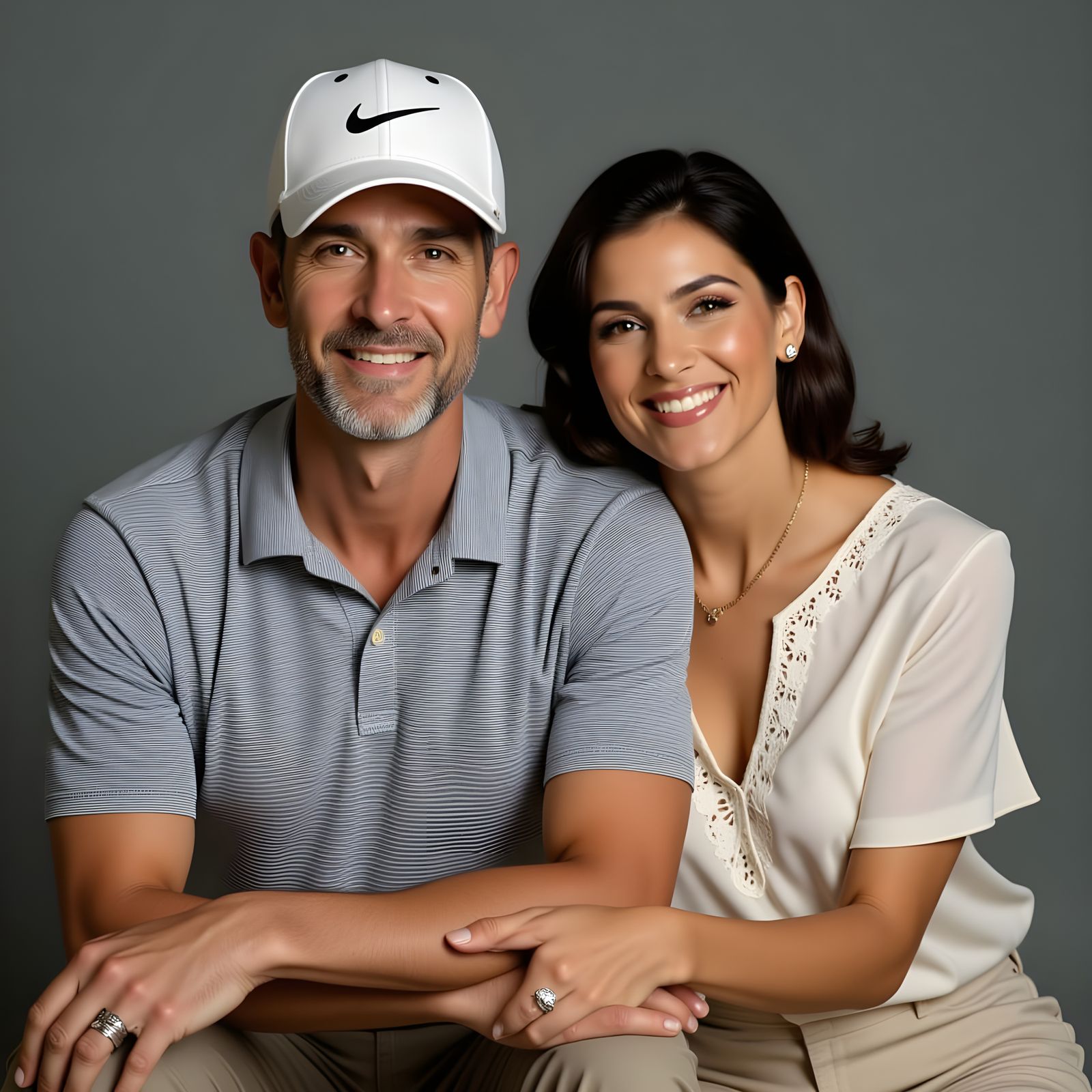 Hyperrealistic Portrait of Couple in Groovy Chic Style