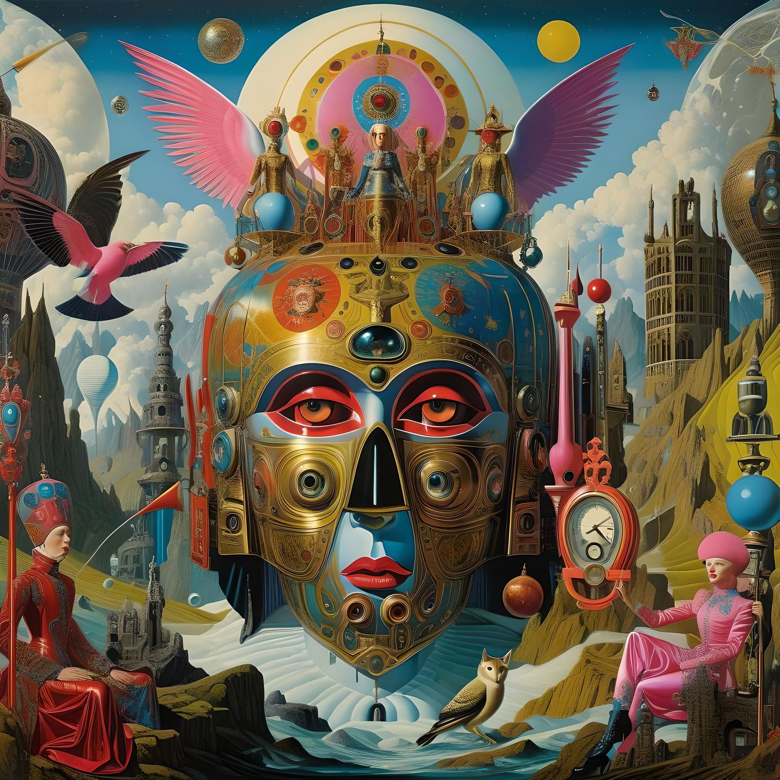 Divine Intervention: A Surreal Mixed Media Masterpiece