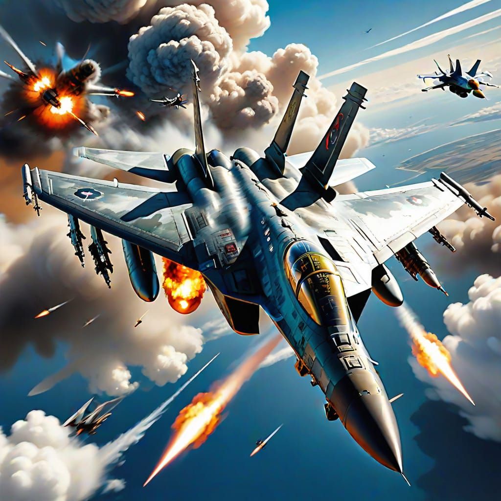 Fighter Jet Soars Through Turbulent Clouds in High-Octane Ac...