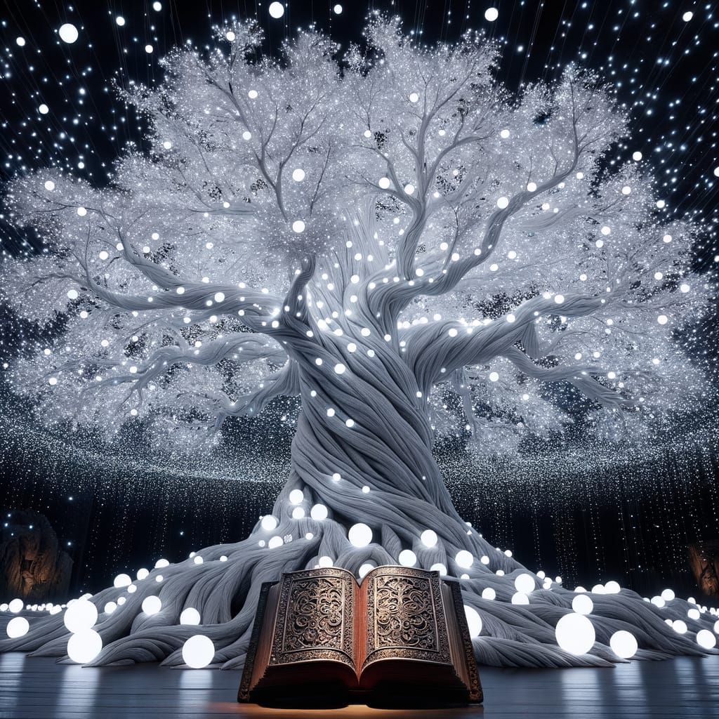 Glowing Tree of Life with Book of Life