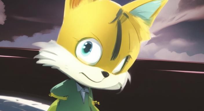 Cartoon Tails Illustration in Disney Anime Style