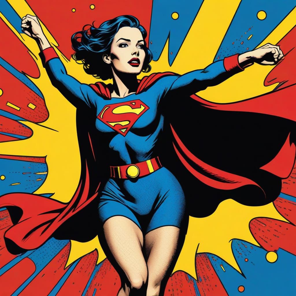Retro pop art Super woman