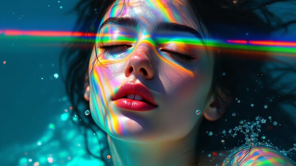 Ethereal Water Goddess in Radiant Light