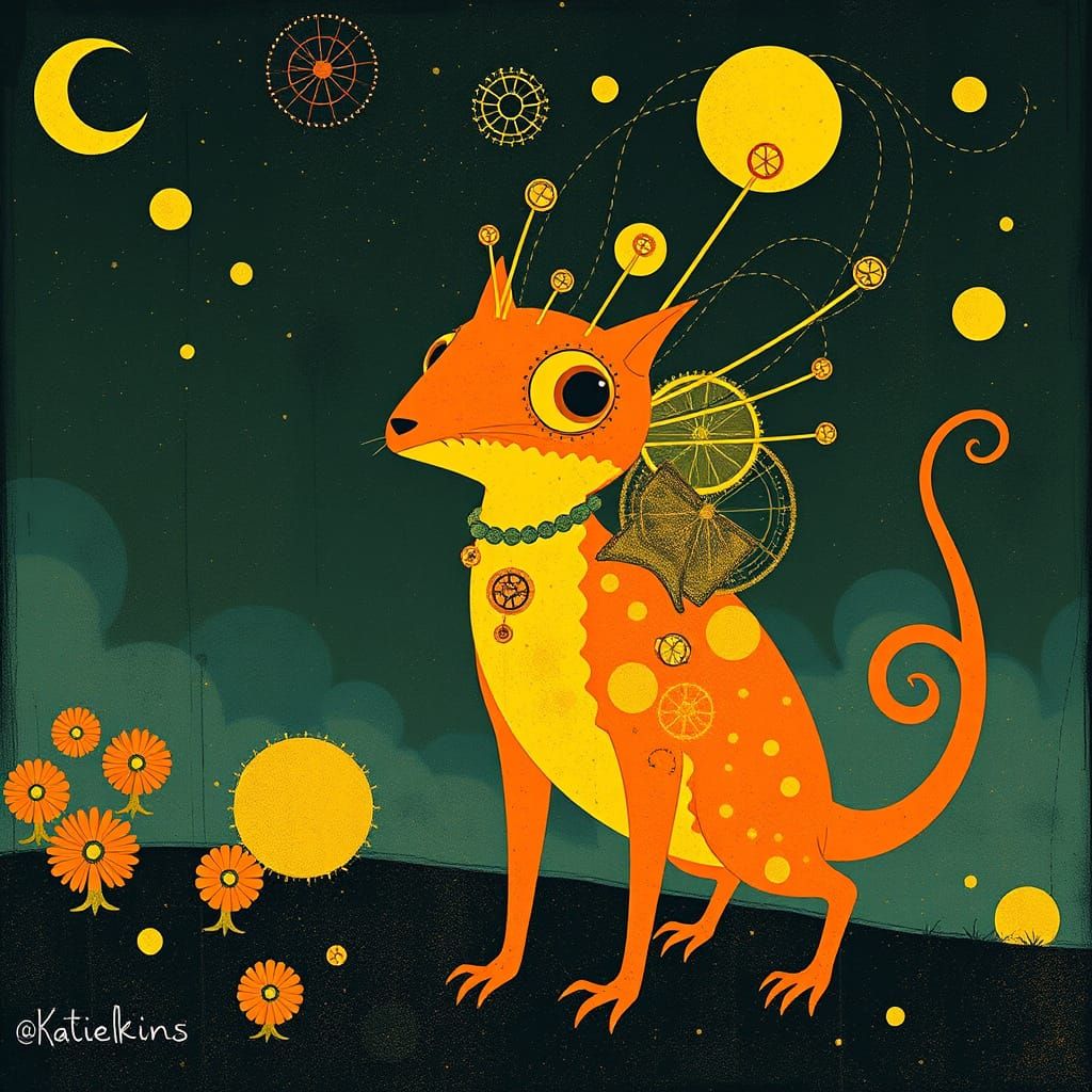 Steampunk Creature in Surreal Animation Style