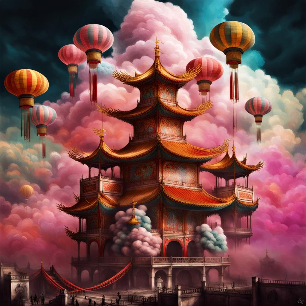 Cloud Castles: A Colorful Cyberpunk Circus