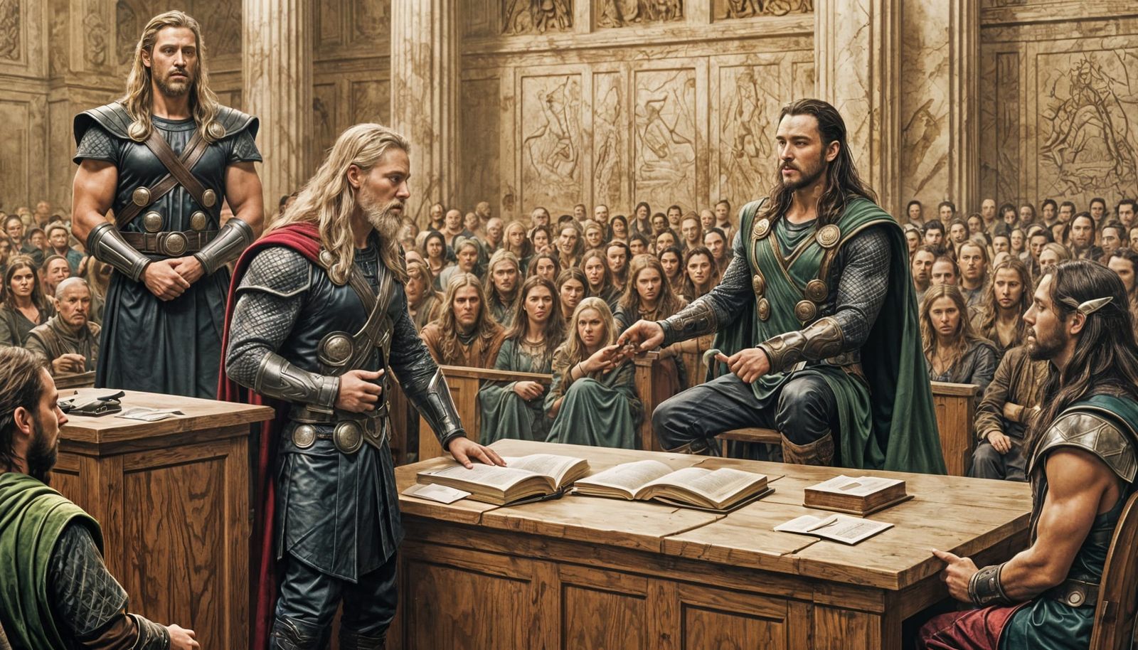 Jesus, Odin, Thor, and Loki in Court